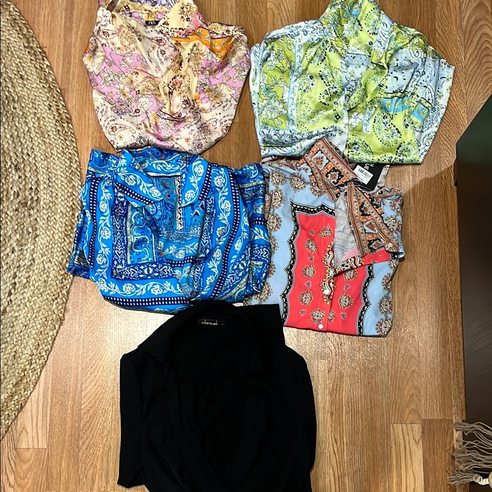 Zara Women's Button Down Shirts - Multicolor Collection